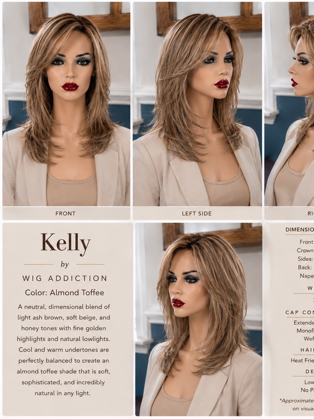 Kelly in Almond Toffee by Wig Addiction